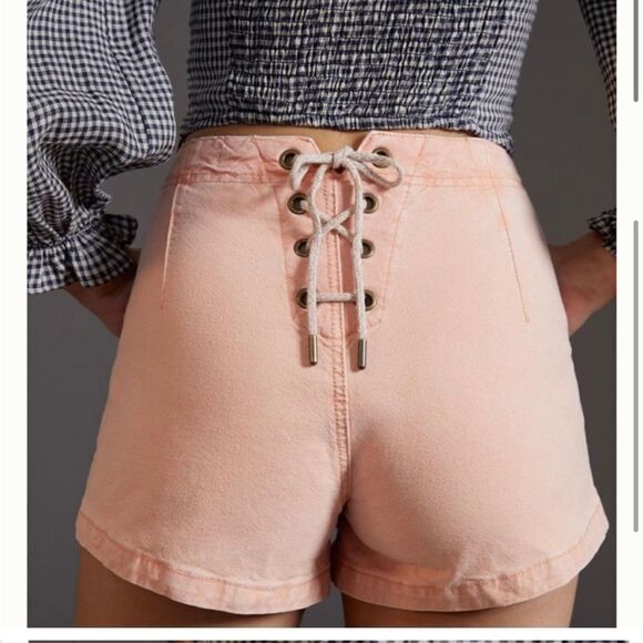 nwt Anthropologie pink pilcro wide leg shorts - Picture 1 of 9